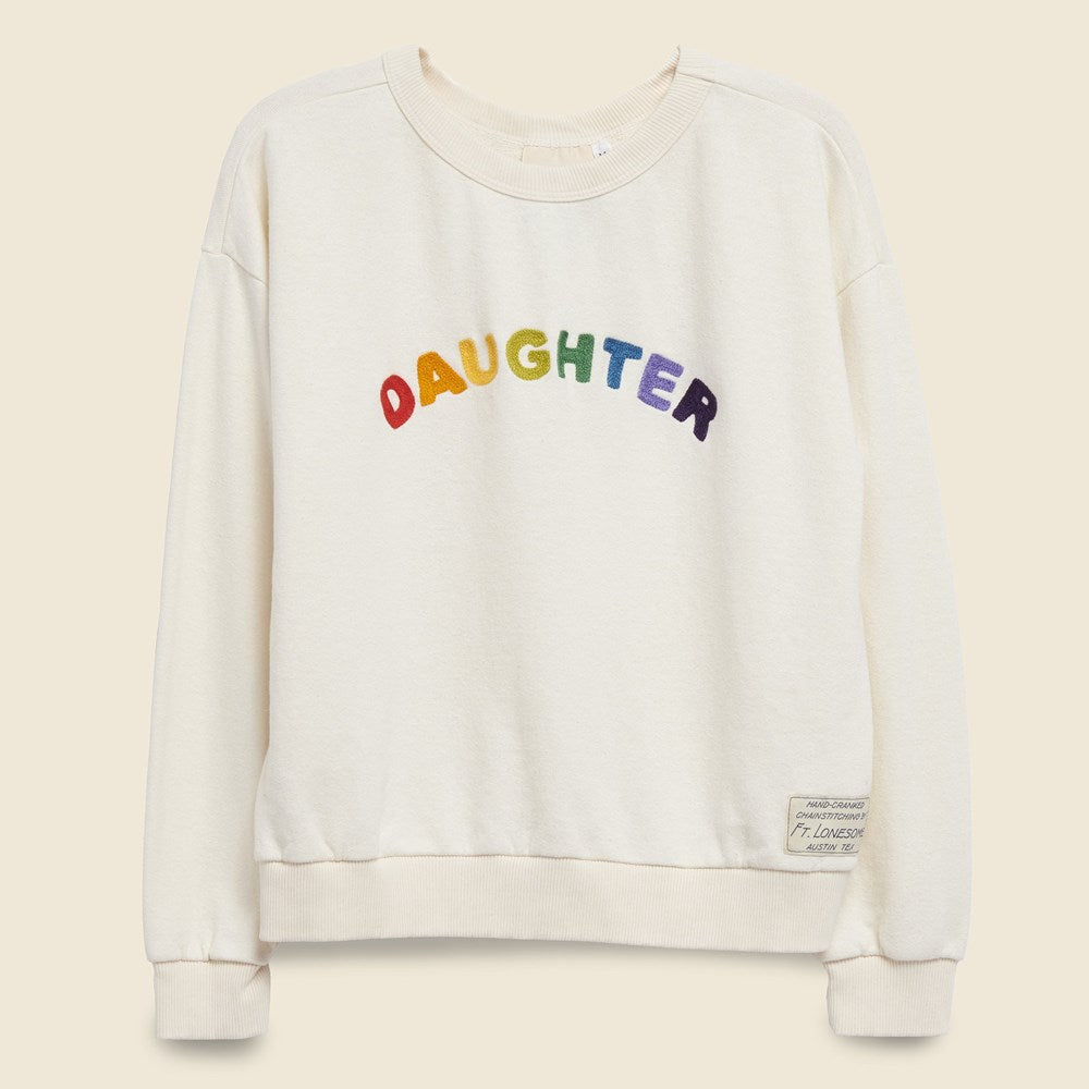 DAUGHTER Sweatshirt - White/Rainbow - Fort Lonesome - STAG Provisions - W - Tops - L/S Fleece