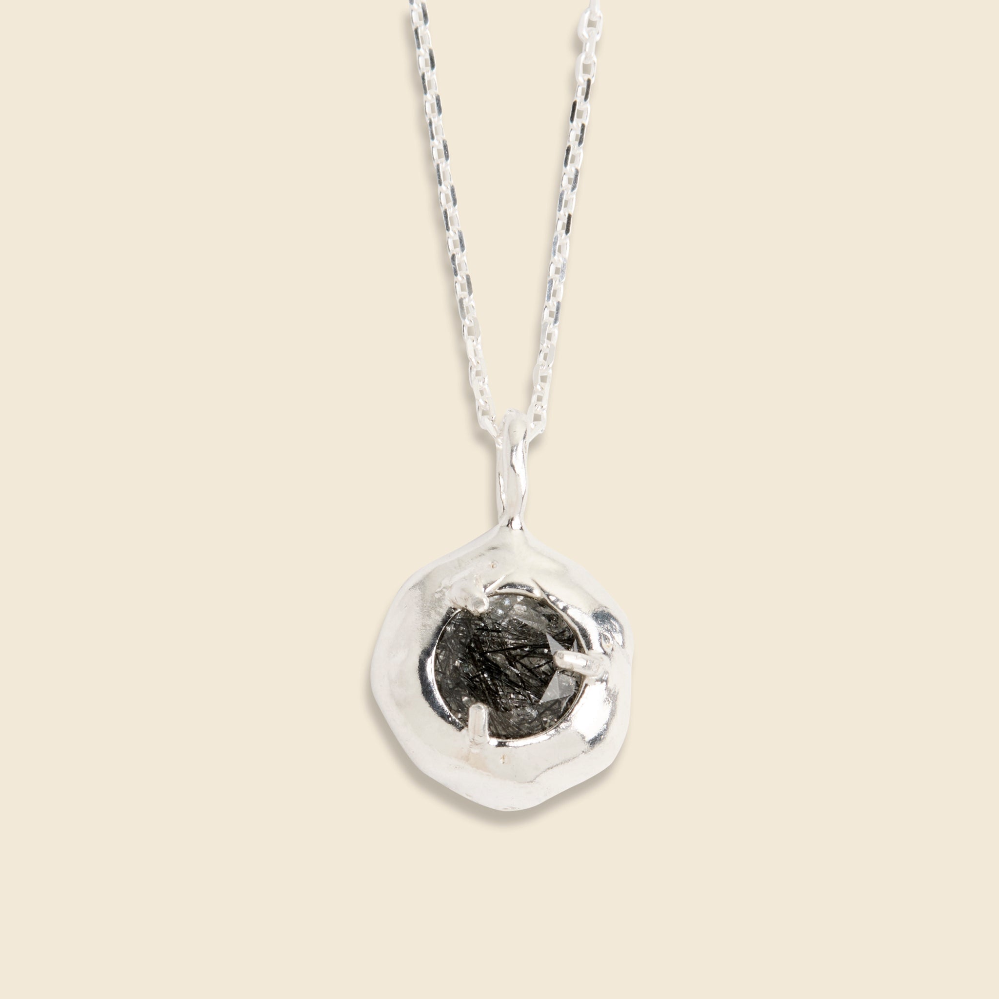 Keeper Necklace - Silver/Black Quartz - Amanda Hunt - STAG Provisions - W - Accessories - Necklace