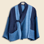 Linen Color Blocked Jacket - Multi Blue - Amente - STAG Provisions - W - Outerwear - Coat/Jacket