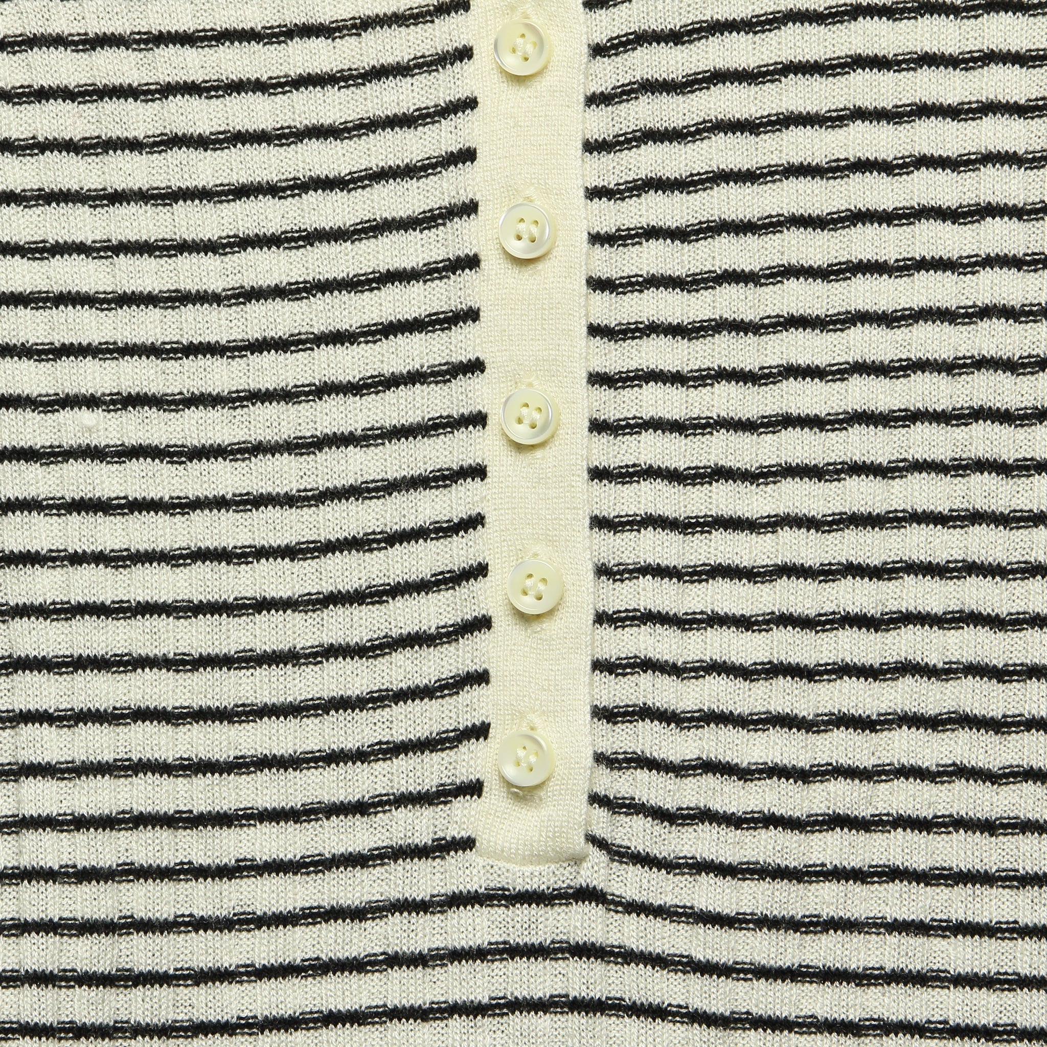 Wool & Silk Ribbed Henley - Ivory/Black - Alex Mill - STAG Provisions - W - Tops - L/S Knit