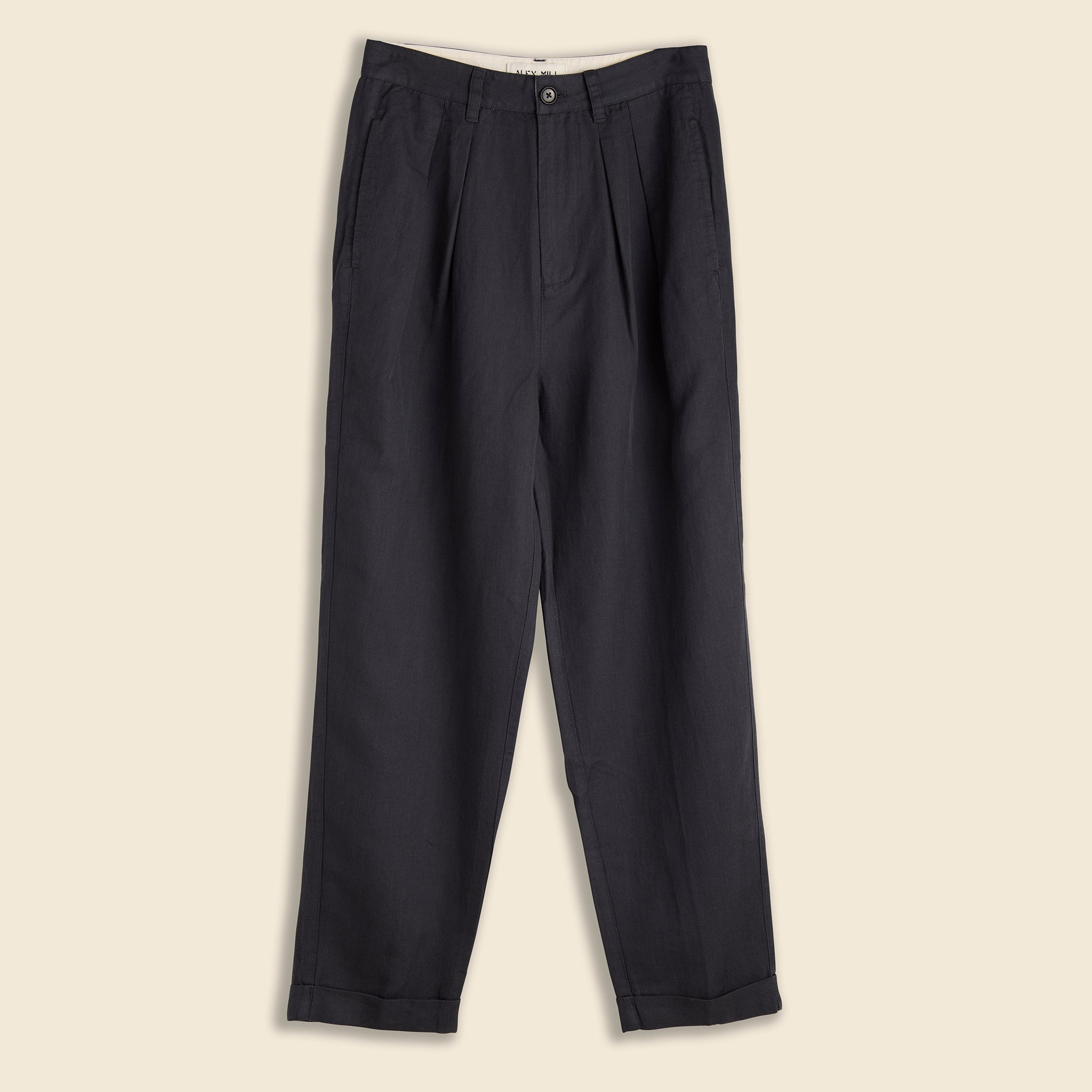 Double Pleat Pant in Twill - Washed Black - Alex Mill - STAG Provisions - W - Pants - Twill