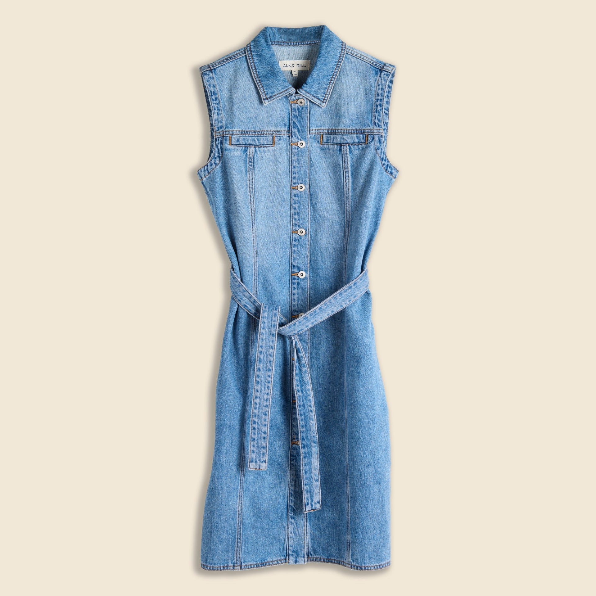 Adeline Denim Dress - Medium Wash - Alex Mill - STAG Provisions - W - Onepiece - Dress