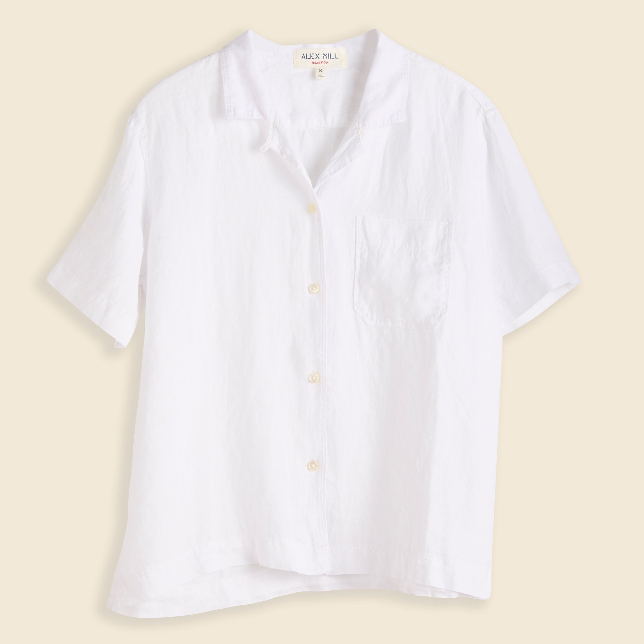 Linen Camp Shirt - White - Alex Mill - STAG Provisions - W - Tops - S/S Woven