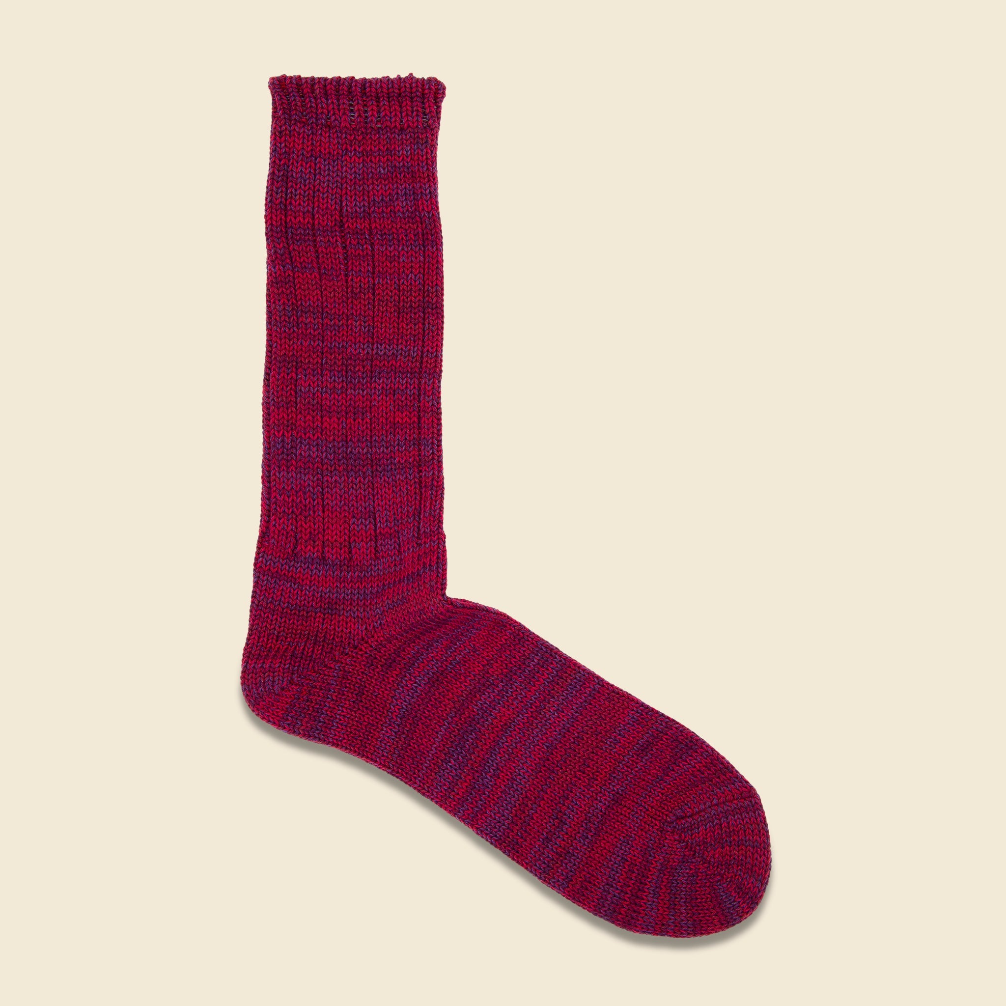 Crew Sock - Wine Marl - Anonymous Ism - STAG Provisions - W - Accessories - Socks