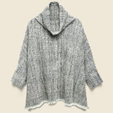 Tweed Overdye Poncho - Indigo/Cream - Auntie Oti - STAG Provisions - W - Tops - Poncho