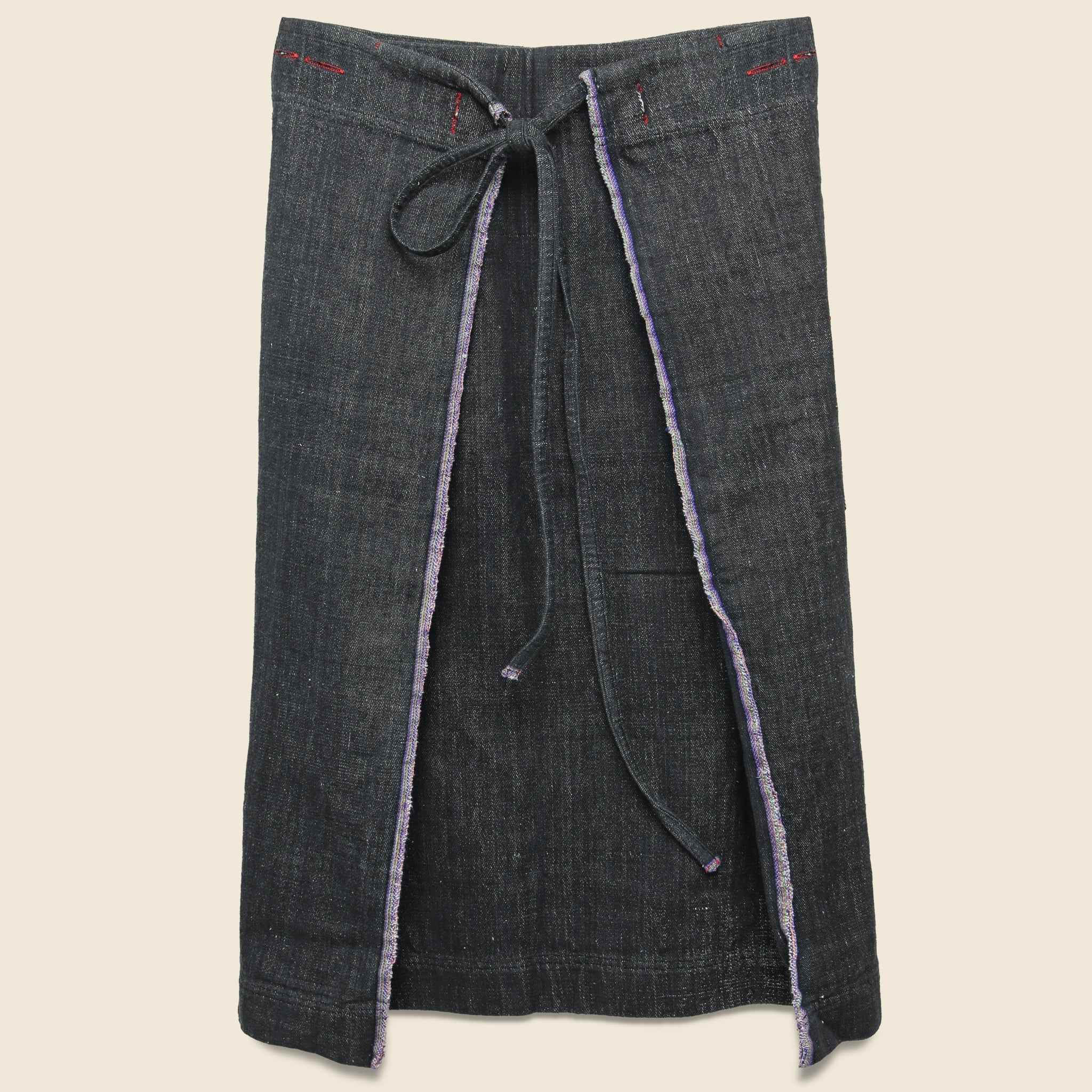 Selvedge Denim Wrap Skirt - Black - Auntie Oti - STAG Provisions - W - Onepiece - Skirt