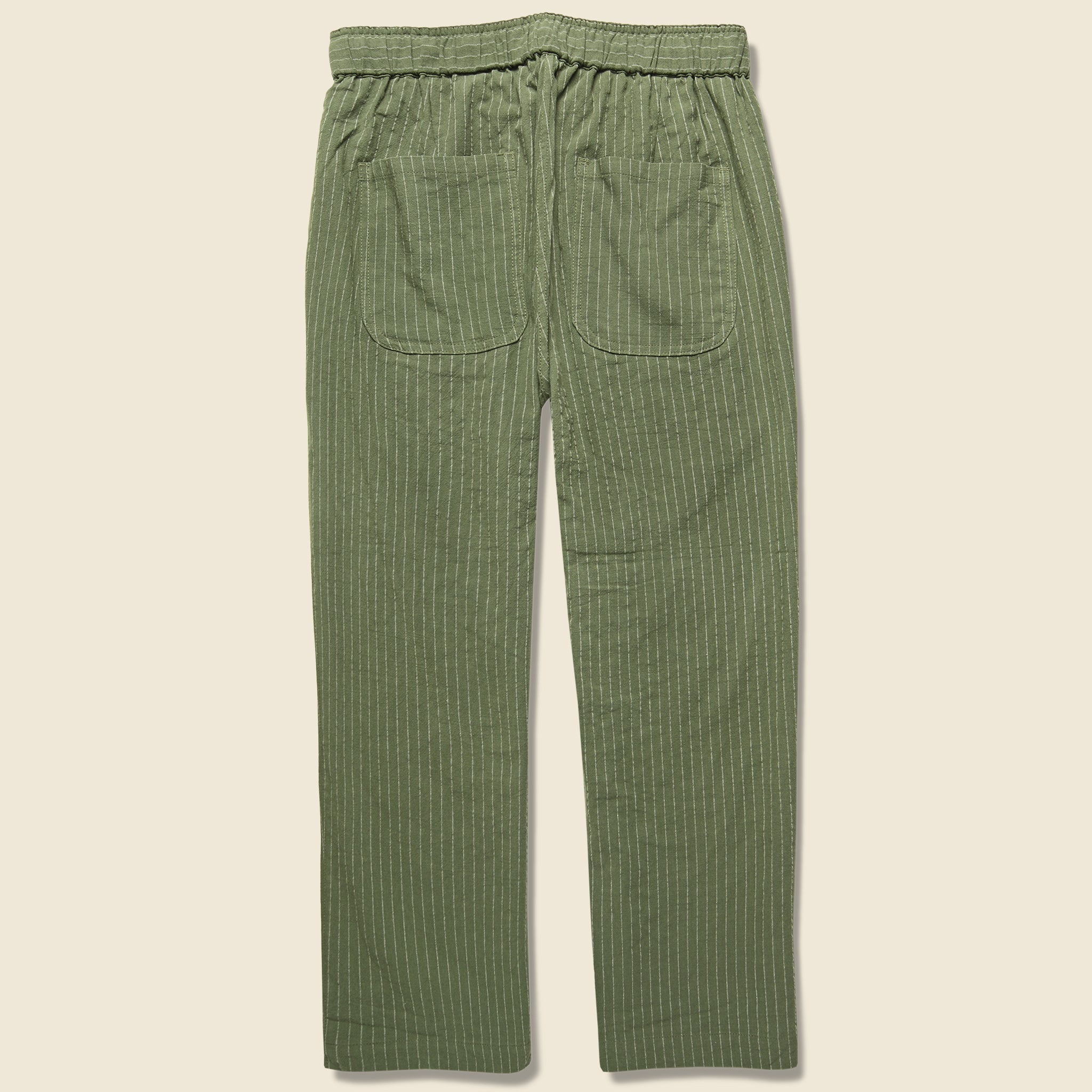 Clipper Drawstring Pant - Olive Pinstripe - Bridge & Burn - STAG Provisions - W - Pants - Twill