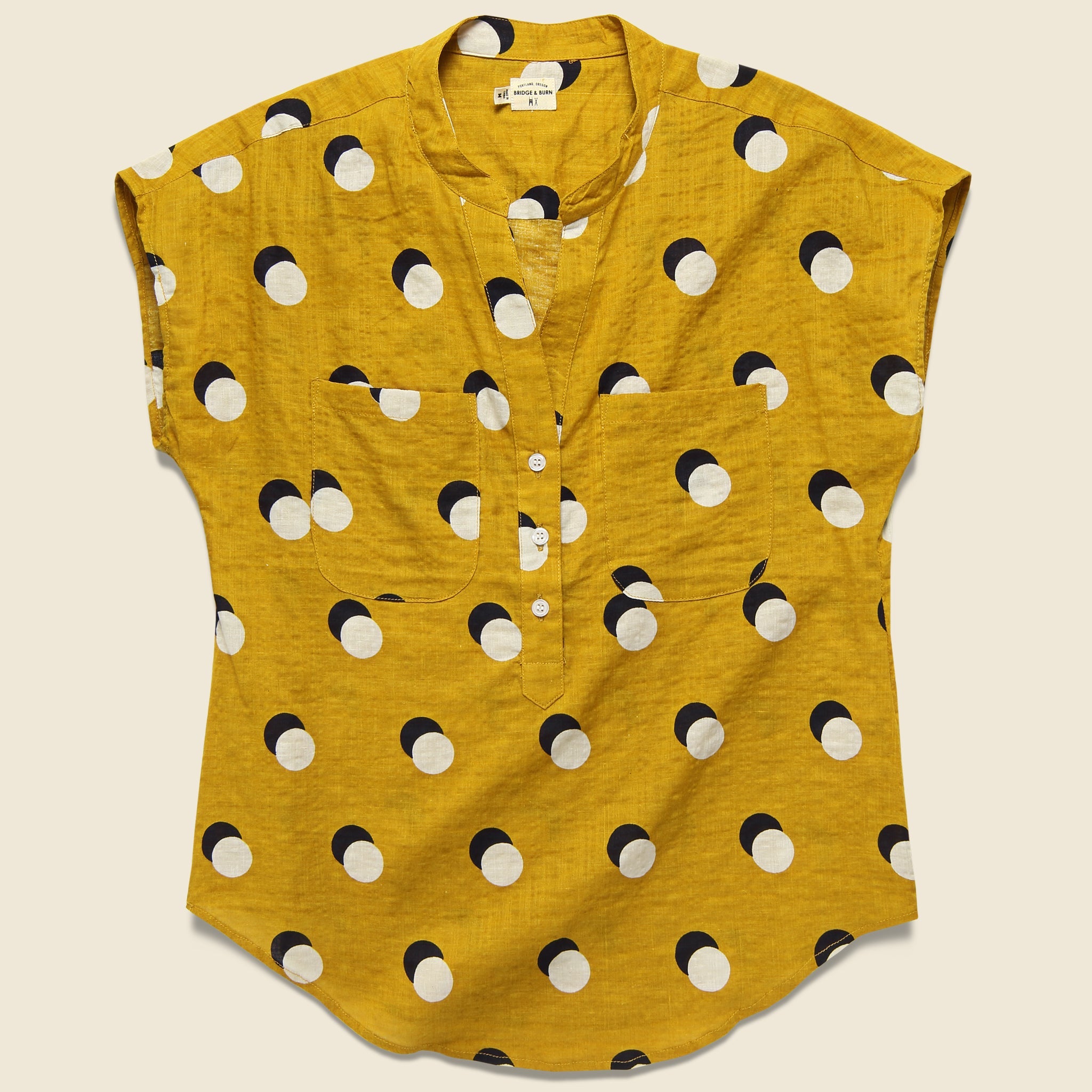 Ladd Top - Gold Polka Dot - Bridge & Burn - STAG Provisions - W - Tops - S/S Woven