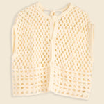 Crocheted Patterned Vest - Off White - BEAMS BOY - STAG Provisions - W - Outerwear - Vest