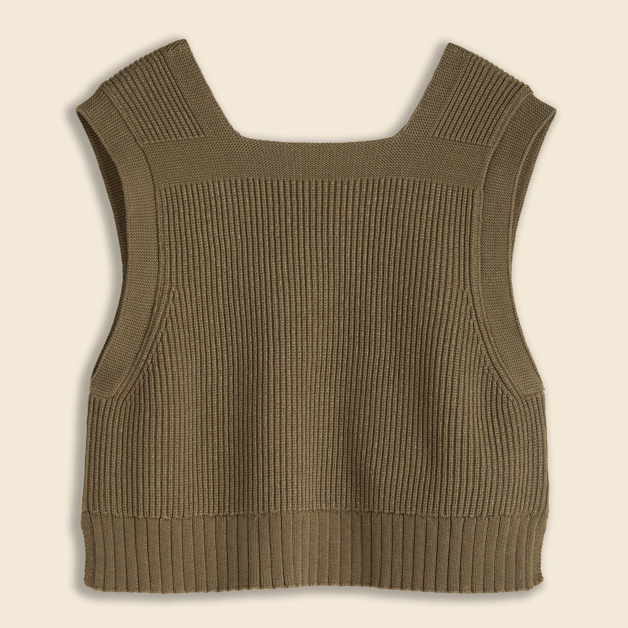 SOLO Mil Sweater Vest - Olive - BEAMS BOY - STAG Provisions - W - Tops - Sleeveless