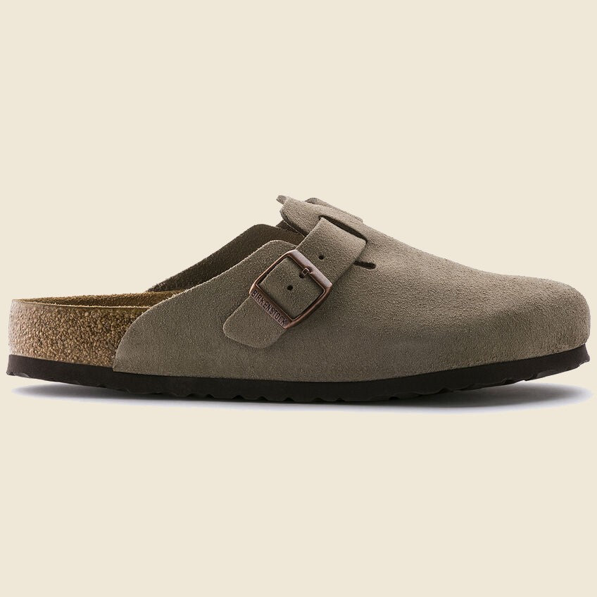 Boston Suede Clog- Taupe - Birkenstock - STAG Provisions - W - Shoes - Sandals