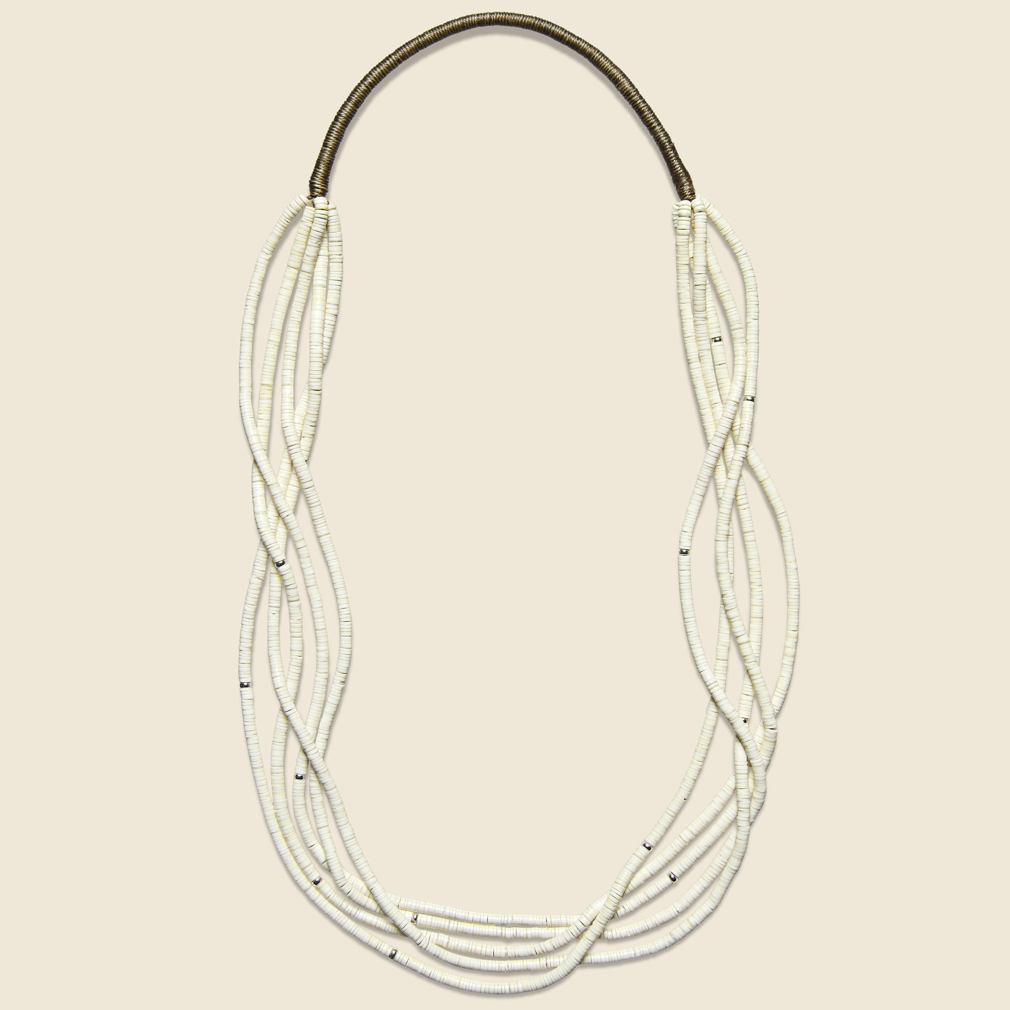 Clamshell & Silver Heishe Bead Necklace - Smith Bros. Trading Co. - STAG Provisions - W - Accessories - Necklace