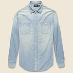 Farrell Chambray Workshirt - Medium Wash - RRL - STAG Provisions - W - Tops - L/S Woven