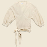 Colette Wrap Top - Golden Stripe - Esby - STAG Provisions - W - Tops - L/S Woven