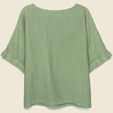 Zoe Linen Top - Dusty Olive - Filosofia - STAG Provisions - W - Tops - S/S Woven