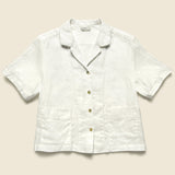 Front Pocket Shirt - White - Fog Linen - STAG Provisions - W - Tops - S/S Woven