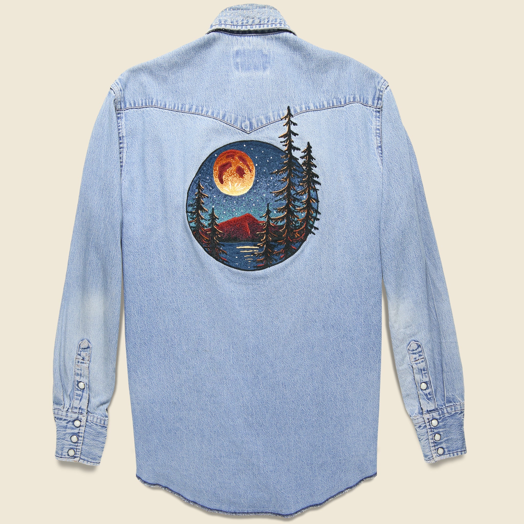 Blood Moon Wrangler Denim Shirt - Brown - Fort Lonesome - STAG Provisions - W - One & Done - Apparel