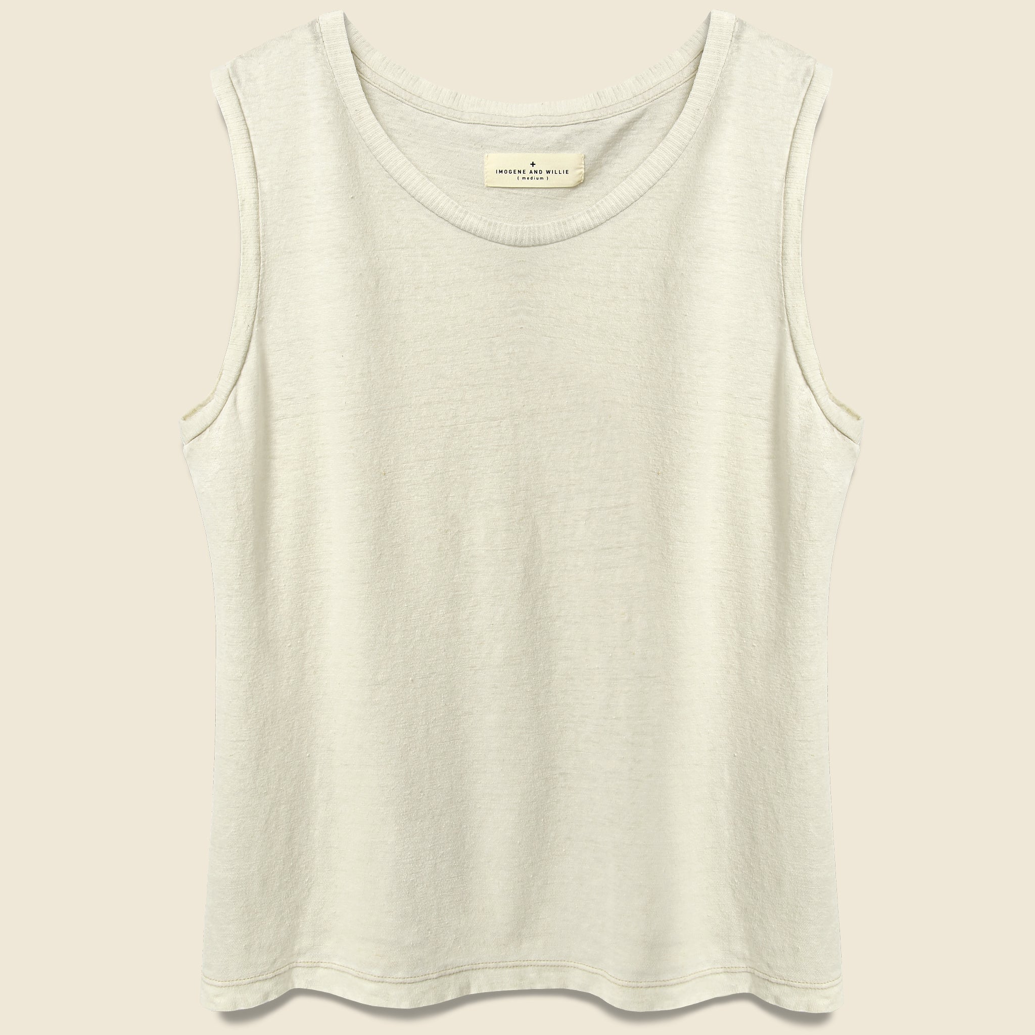 Cotton/Linen Muscle Tee - Natural - Imogene + Willie - STAG Provisions - W - Tops - Sleeveless