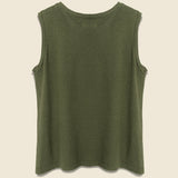 Cotton/Linen Muscle Tee - Olive - Imogene + Willie - STAG Provisions - W - Tops - Sleeveless