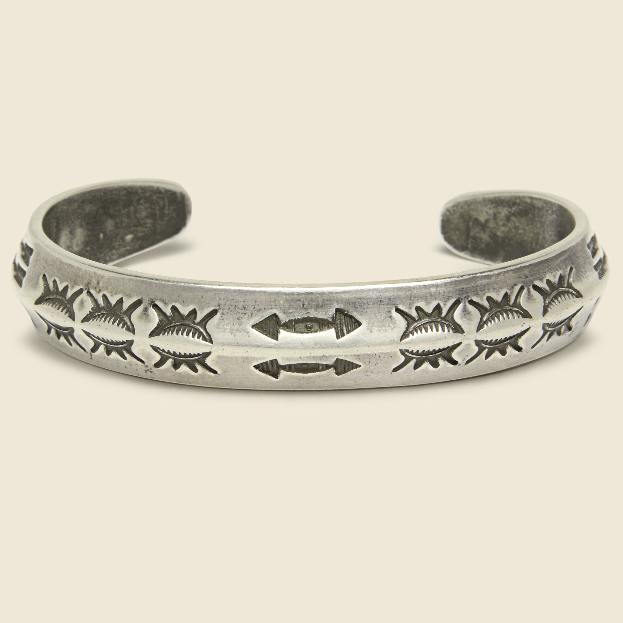 JDS - Women's Sunburst & Double Arrow Large Carney Cuff, SS21D, Silver - Jonathan Day Silversmith - STAG Provisions - W - One & Done - Accessories & Jewelry