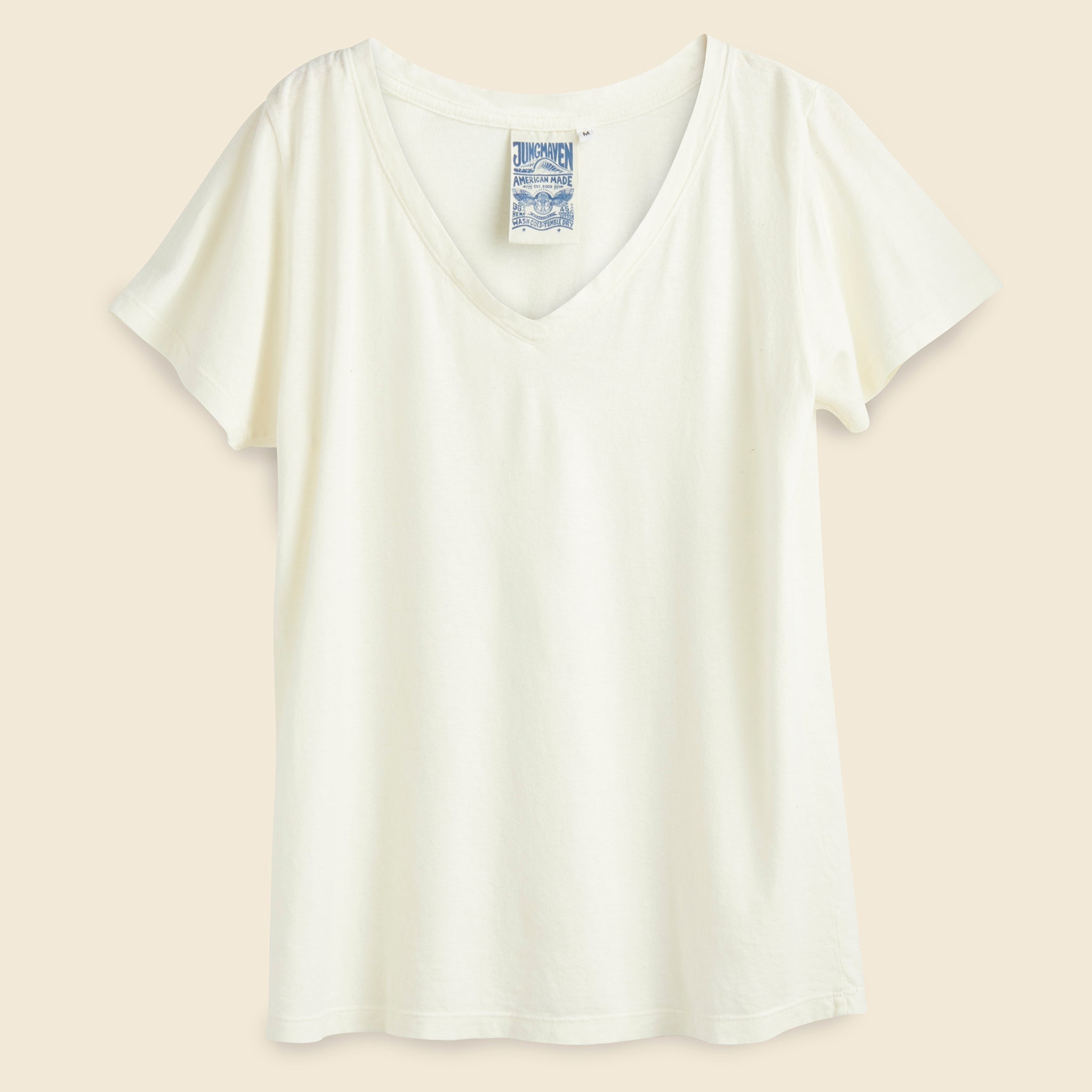 Paige V-Neck - Washed White - Jungmaven - STAG Provisions - W - Tops - S/S Tee