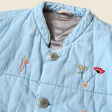 6oz Denim Quilt SAMU Vest (Cat Embroidery) - PRO - Kapital - STAG Provisions - W - Outerwear - Vest