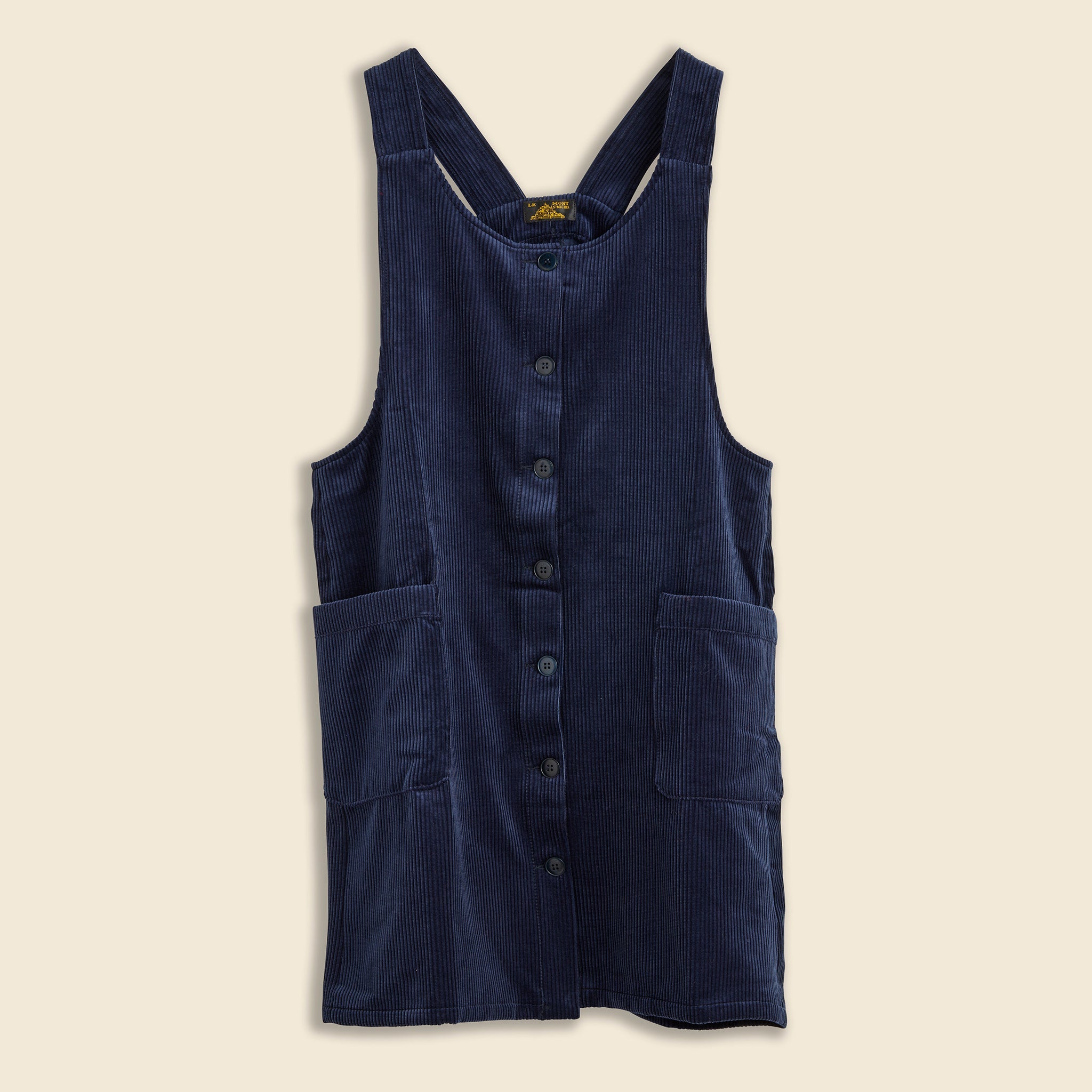 Rose - Corduroy Strap Dress - Navy - Le Mont Saint Michel - STAG Provisions - W - Onepiece - Dress