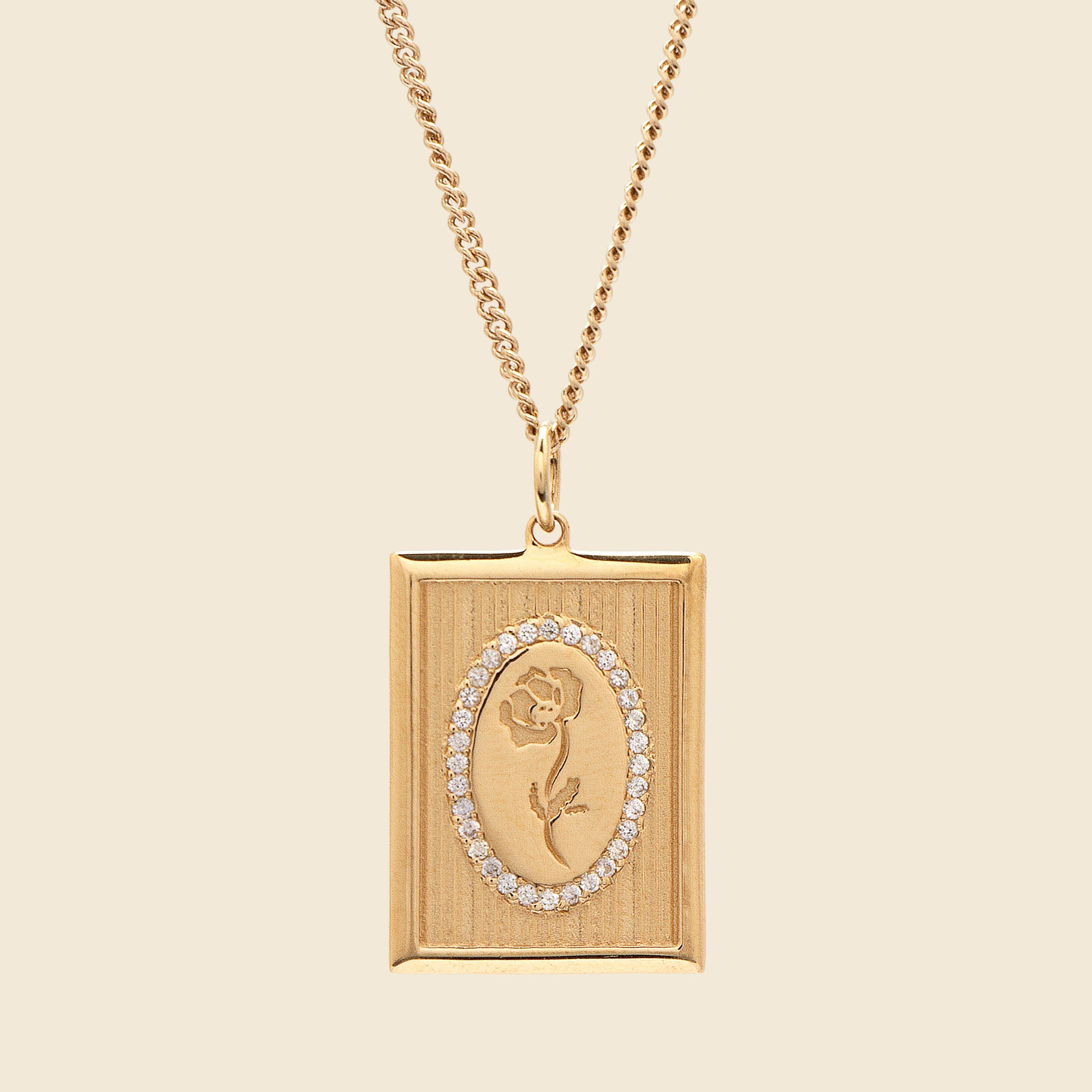 Poppy Frame Pendant Necklace - Gold/White Sapphire - Miansai - STAG Provisions - W - Accessories - Necklace