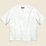 Short Sleeve Linen Henley Pullover - White - Monitaly - STAG Provisions - W - Tops - S/S Woven