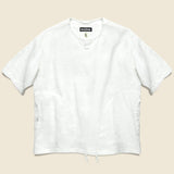 Short Sleeve Linen Henley Pullover - White - Monitaly - STAG Provisions - W - Tops - S/S Woven