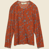 Labyrinth Print Shirt - Red - Nice Things - STAG Provisions - W - Tops - L/S Woven