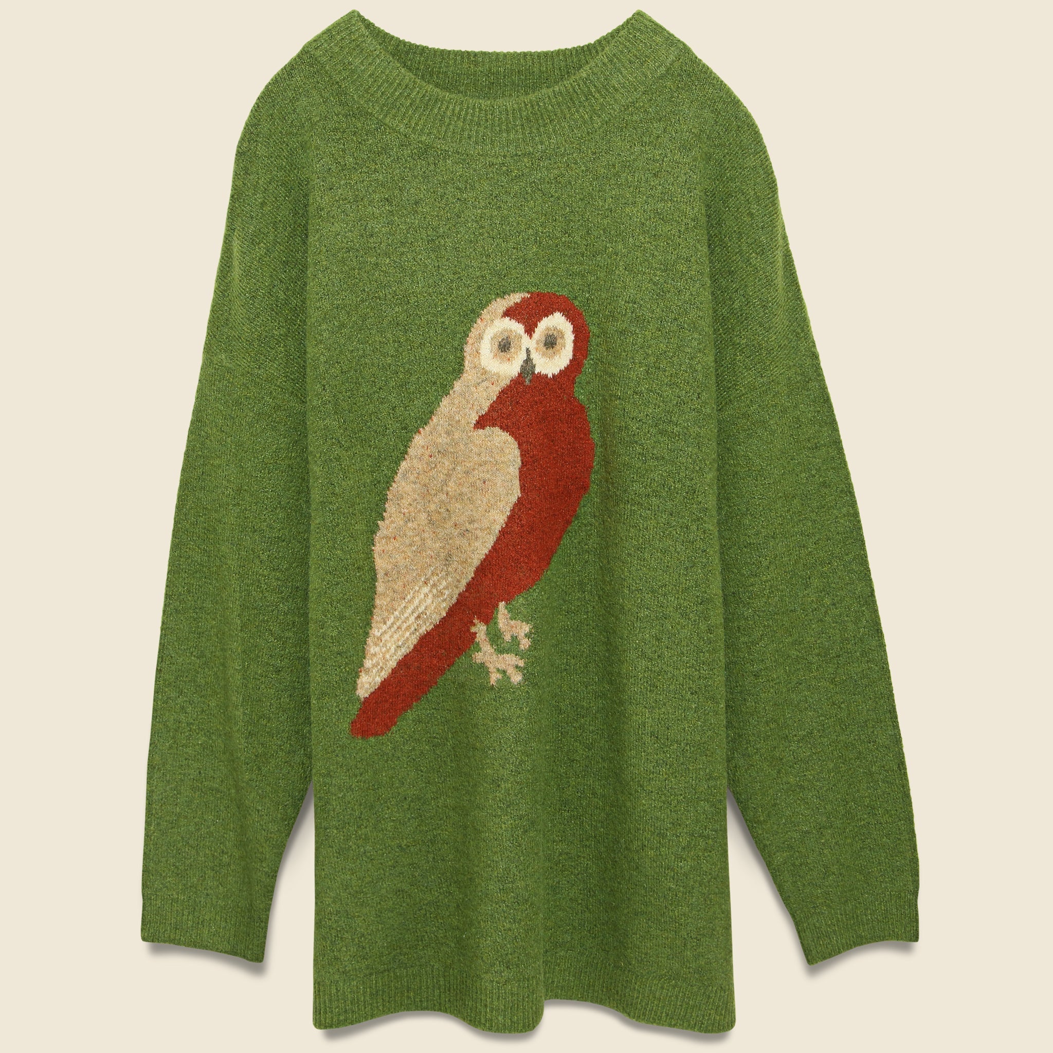 Owl Intarsia Sweater - Green - Nice Things - STAG Provisions - W - Tops - Sweater