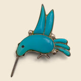 Turquoise Hummingbird Pin - Vintage - STAG Provisions - W - One & Done - Accessories & Jewelry