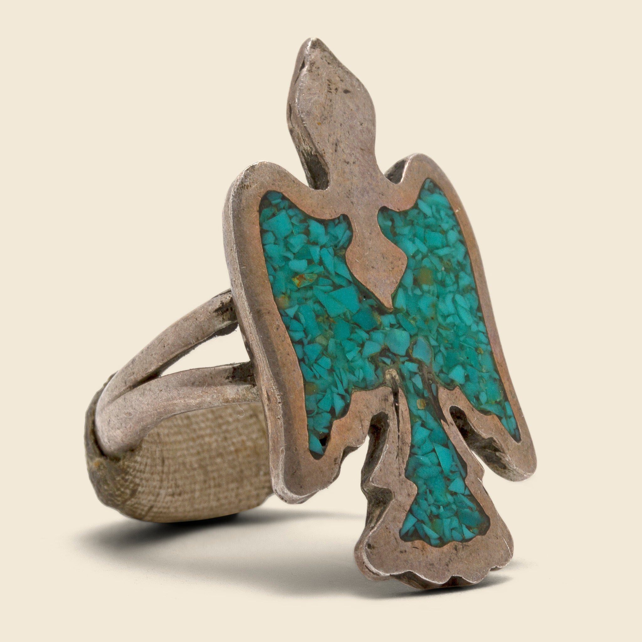 Thunderbird Ring with Composite Turquoise - Sterling Silver - Vintage - STAG Provisions - W - One & Done - Accessories & Jewelry