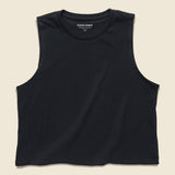 Cropped Muscle Tank - Black - Richer Poorer - STAG Provisions - W - Tops - Sleeveless