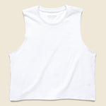 Cropped Muscle Tank - White - Richer Poorer - STAG Provisions - W - Tops - Sleeveless