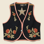 Floral Wool-Cashmere Vest - Black - RRL - STAG Provisions - W - Outerwear - Vest