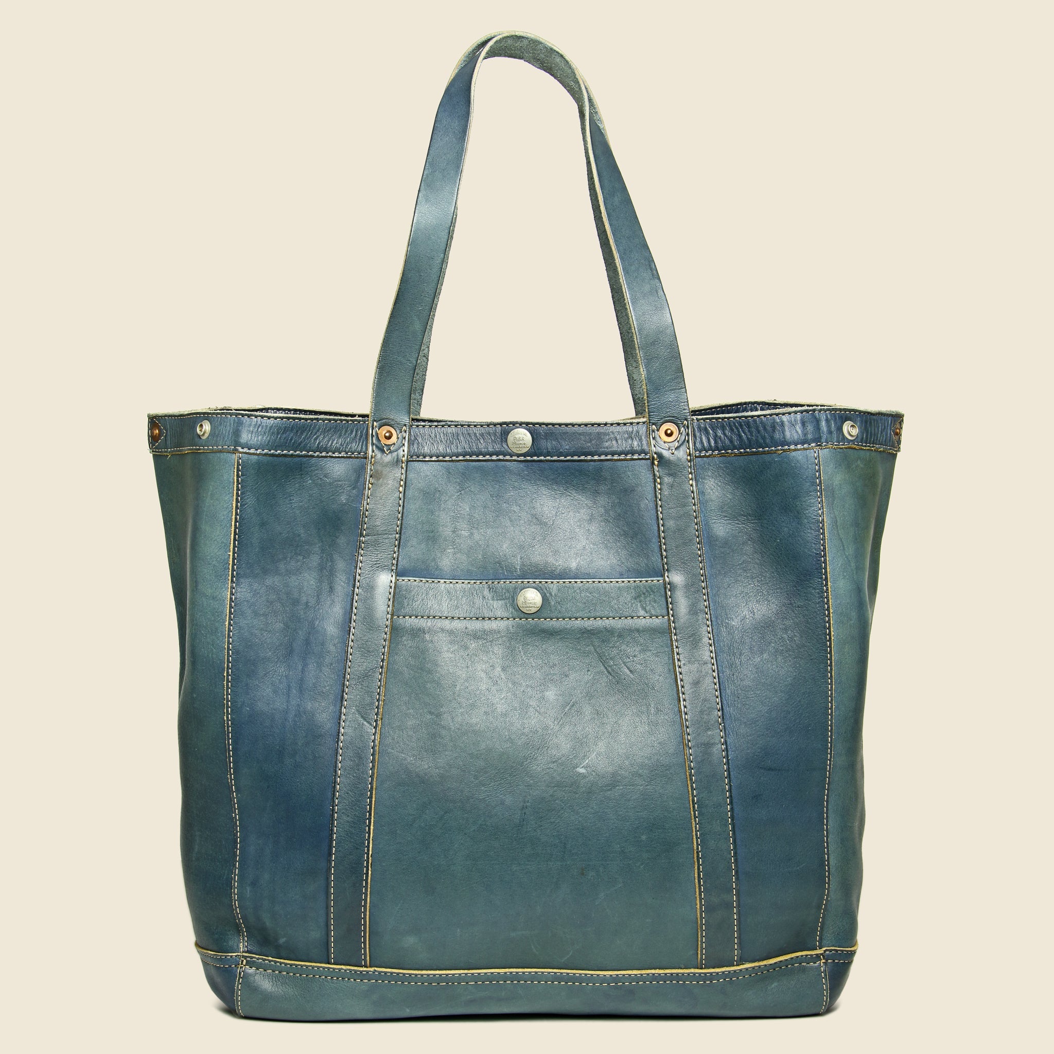 Leather Harris Tote - Indigo Blue - RRL - STAG Provisions - W - Accessories - Bag