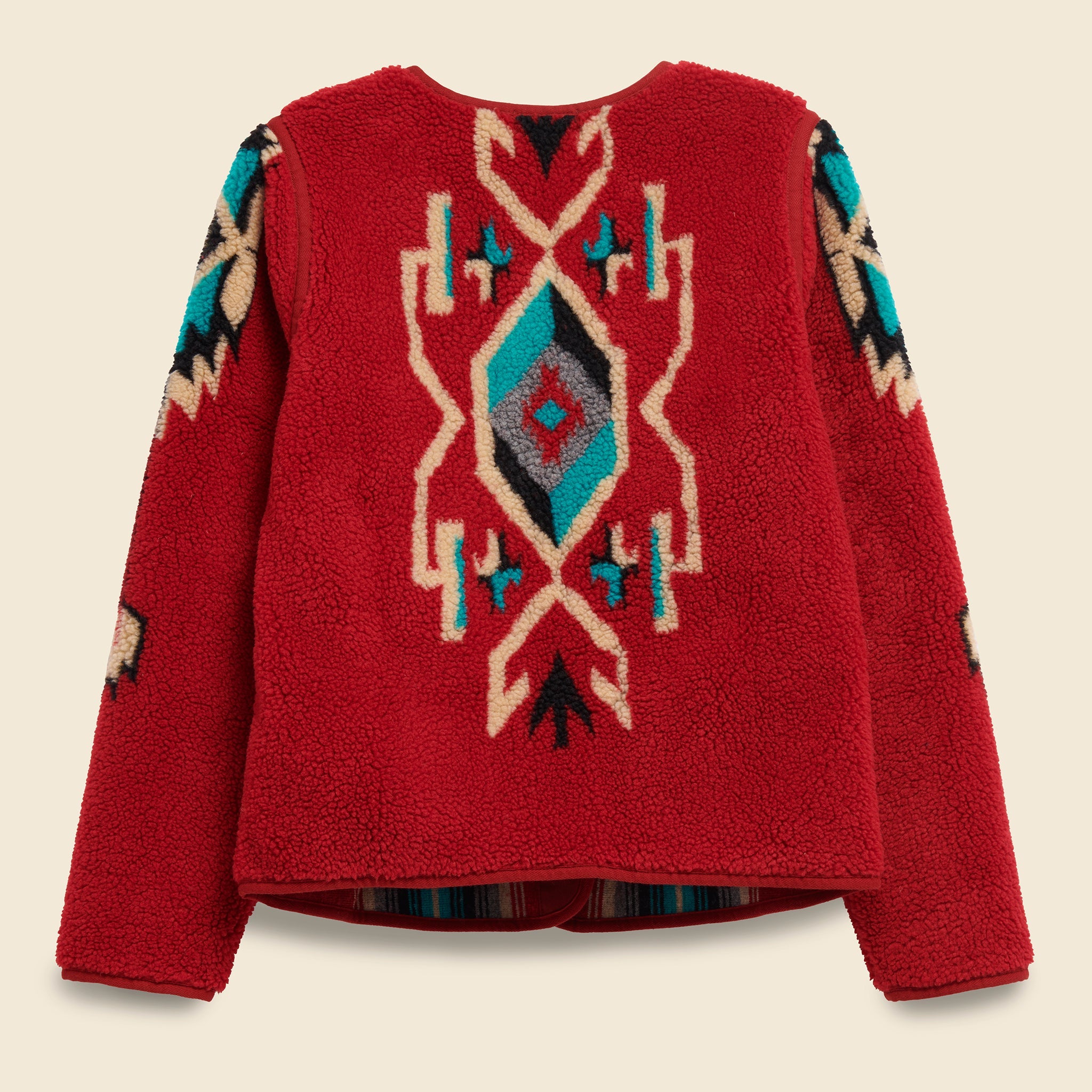 Chimayo Jacquard Sherpa Liner - Rescue Red Multi - RRL - STAG Provisions - W - Outerwear - Coat/Jacket