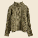 Wool Cable Turtleneck Sweater - Green Donegal - RRL - STAG Provisions - W - Tops - Sweater