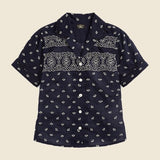 Sylvie Blouse - Navy/Cream - RRL - STAG Provisions - W - Tops - S/S Woven