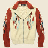 Chimayo Sweater Jacket - Rust/Cream/Sky Blue - RRL - STAG Provisions - W - Tops - Sweater