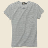 Stripe Pocket Tee - Indigo/Greige - RRL - STAG Provisions - W - Tops - S/S Tee