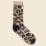 Pile Leopard Socks - Beige - RoToTo - STAG Provisions - W - Accessories - Socks