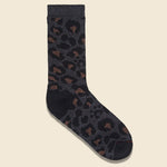 Pile Leopard Socks - Charcoal - RoToTo - STAG Provisions - W - Accessories - Socks