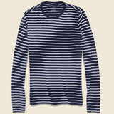 Marine Stripe Crew Tee - Navy/White - Save Khaki - STAG Provisions - W - Tops - L/S Knit