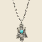 Thunderbird Wavy Wings Pendant Necklace - Sterling/Turquoise - Smith Bros. - STAG Provisions - W - One & Done - Accessories & Jewelry