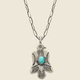 Thunderbird Wavy Wings Pendant Necklace - Sterling/Turquoise - Smith Bros. - STAG Provisions - W - One & Done - Accessories & Jewelry