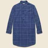 Shirt Dress - Indigo/Blue Windowpane - Faherty - STAG Provisions - W - Onepiece - Dress