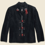 Frontier Bead & Concho Suede Jacket - Black - Vintage - STAG Provisions - W - One & Done - Apparel